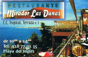 Mirador las Dunas - Internationales Fisch- und Grillrestaurant in Playa del Inglés